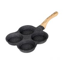 Ensoleille - Poêle à frire à quatre trous Épaissie Omelette Pan AntiAdhésif Egg Pancake Steak Pan Cuisson Anneaux d'oeufs, Ensoleillé
