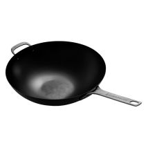 Poêle wok en acier carbone – Compatible Kamado Joe – Idéal pour plats sautés, mijoter et cuire à la vapeur