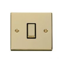 Se Home - Polished Brass 10A 1 Gang 2 Way Ingot Light Switch - Black Trim