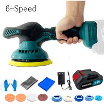 Polisher,21V 6 inch Cordless Car Polisher Buffer Sander 6-Speed Polishing machine,Electric Power Cleaner +Pads accessory+ 3.0A Battery +Charger