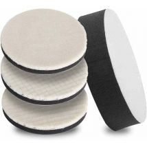 Polissage de Voiture en Laine et éponges 125mm,Lot de 4 Bonnet de Polissage éponge Tampons Disque de Polissage pour Machine à Polir Polisseuse