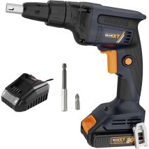 Visseuse Plaques de Plâtre Brushless 20V, MAXXT PistoLet à Vis pour Cloison Sèche Sans Fil 4200RPM, Livré avec une Batterie de 2.0Ah