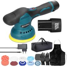 Geevorks - Polisseuse de voiture excentrique sans fil, Machine de polissage automatique électrique multifonctionnelle, épilation du métal, meulage du