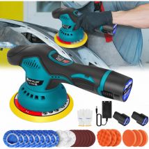 Dayplus - Polisseuse excentrique Voiture Polisseuse 150mm Polissage +2 akku &Accessoires