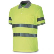 Polo amarillo fluorescente, manga corta de alta visibilidad, m