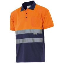 Polo Bicolore Manches Courtes Haute Visibilité Velilla Orange / Navy L