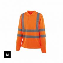 Polo haute visibilité - Manches longues - Orange fluo - m