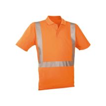Polo-Shirt Arancione Brillante Ad Alta Visibilità, Taglia s
