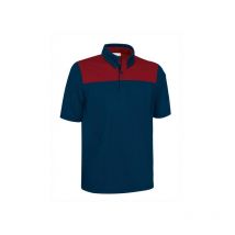 Valento - Polo técnico de manga corta y diseño bicolor, cuello camisero y bolsillo oculto, tejido poliéster transpirable hurricane m Azul marino