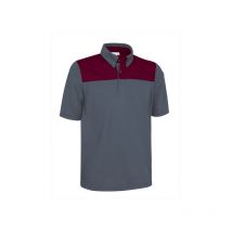 Polo técnico de manga corta y diseño bicolor, cuello camisero y bolsillo oculto, tejido poliéster transpirable Valento hurricane xl Gris