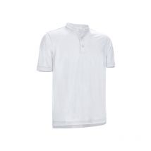Polo técnico de manga corta con cuello mao, en colores lisos, tejido pique 100% poliéster con fibra lobular Valento yacht l Blanco
