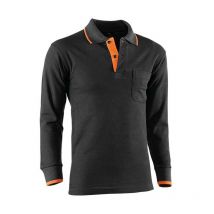 Polo Manga Larga con Bolsillo Top Range T.S Negro / Naranja Juba