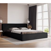Polsterbett 180x200 Elda - Schwarz (Amor Velvet 4322)