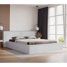 Polsterbett 180x200 Elda - Hellgrau (Amor Velvet 4318) - Hellgrau