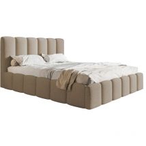 Polsterbett 180x200 Palermo - Doppelbett mit Schaumstoff, Bettkasten - Hersteller, Design Bett, Bouclé stoff (Braun - Anthology 5) - Braun