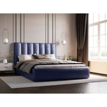 Polsterbett 140x200 Velor - Blau (Ikoo 10) - Blau