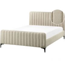 Bett Mit Lattenrost Bouclé Lunan 140 X 200 Cm Beige