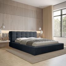 Polsterbett Doppelbett antonio 180x200cm in Stoff Ditra Blau