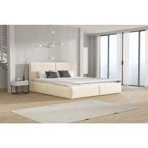 Polsterbett Doppelbett BERGEN Komplettset 120x200cm Stoff Magic Velvet Creme