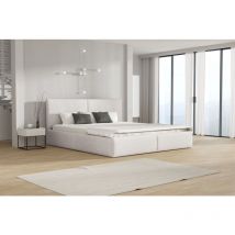 Polsterbett Doppelbett bergen Komplettset 160x200cm Stoff Freya Weiß
