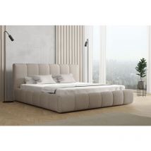 Polsterbett Doppelbett GIULIA Komplettset 200x200cm Stoff Freya Cappuccino