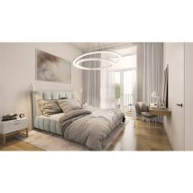 Polsterbett Doppelbett heda 160x200cm Komplettset in Stoff Boston Lichtgrau