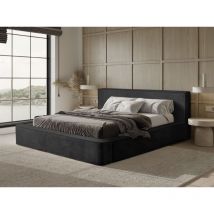 Polsterbett Doppelbett MODESTO 140x200cm in Stoff Lincoln Schwarz