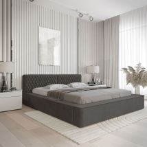 Polsterbett Doppelbett norfolk 180x200cm in Stoff Ditra Anthrazit