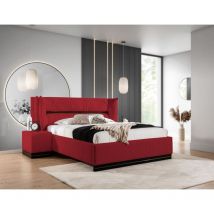 Polsterbett Doppelbett Set.3 hamilton 140x200cm Stoff Magic Velvet Rot