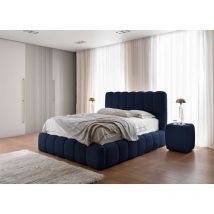 Polsterbett Doppelbett Set.4 carson 140x200cm Stoff Catch Me Dunkelblau