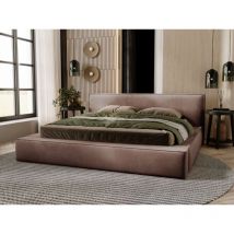 Polsterbett mit Bettkasten 160x200, Brown Plüsch, Mali