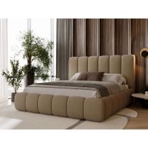 Polsterbett mit Bettkasten 180x200, Braun Bouclé, Imperial