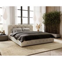 Polsterbett mit Bettkasten 160x200 Alise - Glamour, Schlafzimmer, Doppelbett, Lattenrost - Velvet (Grau - Amor Velvet 4318)