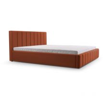 E-meubles - Polsterbett Bett mit Kopfstütze, Rahmenbettgestell, Bettkasten und Lattenrost Doppelbett Gepolsterter Kopfteil Samststoff Stauraumbett