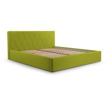 Polsterbett Bett mit Kopfstütze, Rahmenbettgestell, Bettkasten und Lattenrost Doppelbett Gepolsterter Kopfteil Samststoff Stauraumbett bett 02