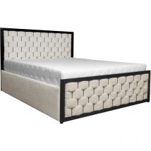 Polsterbett mit Bettkasten und Lattenrost Bezug: Boucle gramo - 140x200 cm - Beige (Abriamo 3)