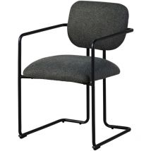 Massivmoebel24 – Polsterstuhl ELISE – dunkelgrau – 51 x 58 x 78 cm – Metallgestell – Schaumstoffpolsterung – komfortabel