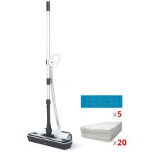 Polti - Nettoyeur vapeur sans fil Moppy white premium, pour tout type de sol et surface, prêt en 10 s