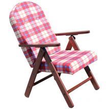 Defibrico - Poltrona relax da interno in legno 4 posizioni con braccioli - Blue