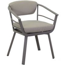 Poltrona alluminio Riverside tortora cm62x61h49/64/79