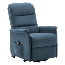 Vente-unique - Poltrona alzapersona elettrica in tessuto Blu - capucine