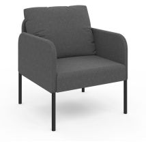 Idmarket - Poltrona auguste tessuto grigio antracite gambe in metallo nero