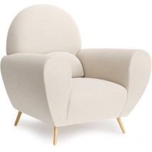 Privatefloor - Poltrona con Braccioli - Rivestita in Tessuto Bouclé - Belise