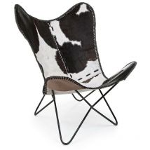 Webmarketpoint - Poltrona Buffalo nera in pelle 68x70x93h cm