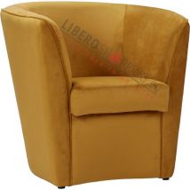Poltrona in velluto Giallo Senape per camera da letto ufficio