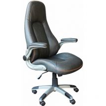 Magazzini Cosma - Poltrona da ufficio e gaming ergonomica in pelle grigia con bordature arancio Montecarlo