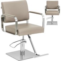 Poltrona Da Parrucchiere E Estetica Physa Otley Con Poggiapiedi - Beige E Argento