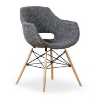 Set di 1/2/4 Poltrona da pranzo in tessuto Olivia Eiffel Poltrona da pranzo singola - Grigio - Grey