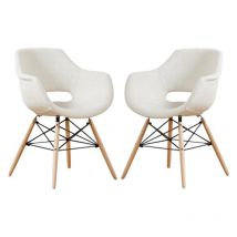 Set di 1/2/4 Poltrona da pranzo in tessuto Olivia Eiffel Set di 2 - Crema - Cream