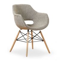 Set di 1/2/4 Poltrona da pranzo in tessuto Olivia Eiffel Poltrona da pranzo singola - Beige